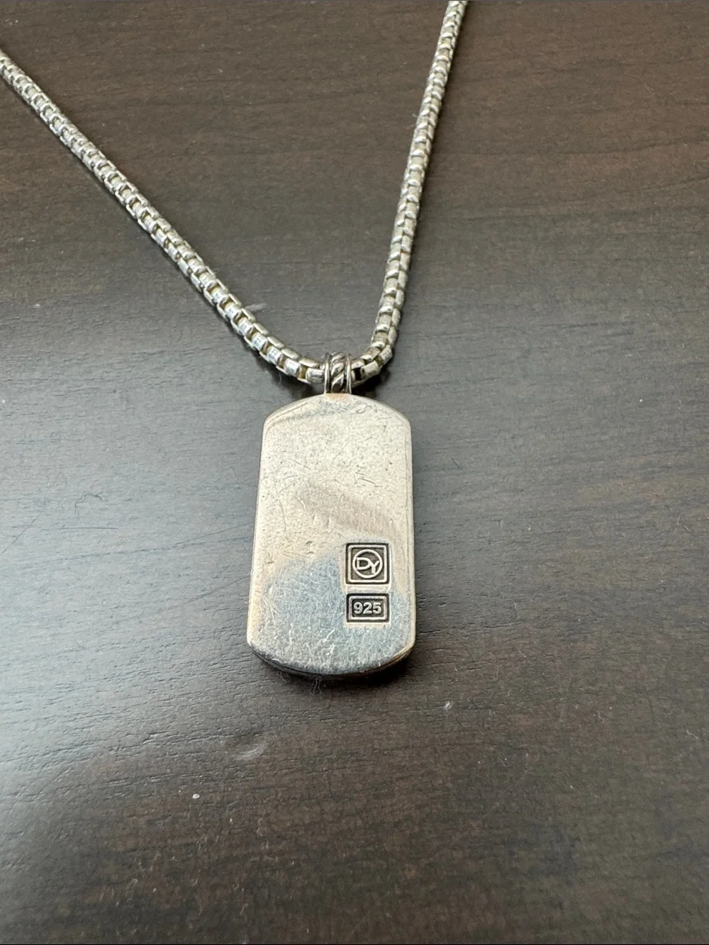 David Yurman Sterling Silver .925 Tag Necklace
